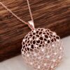 Rose Silver Flower of Life Necklace 6668