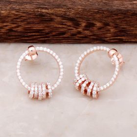 Rose Silver Hoop Earrings 4420