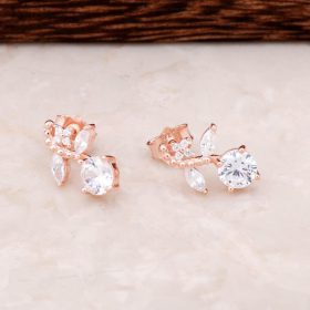 Rose Silver Ivy Design Earrings 4334