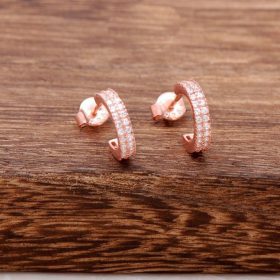 Rose Sterling Silver Mini Ring Earring 3738