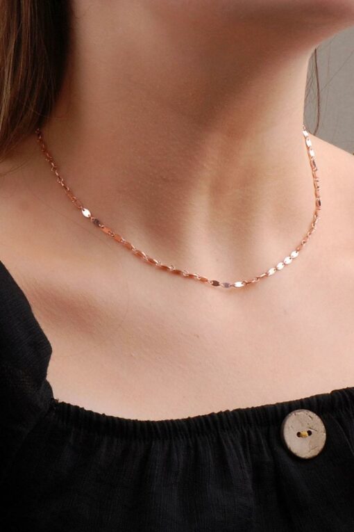 Rose Silver Sequin Necklace 6583
