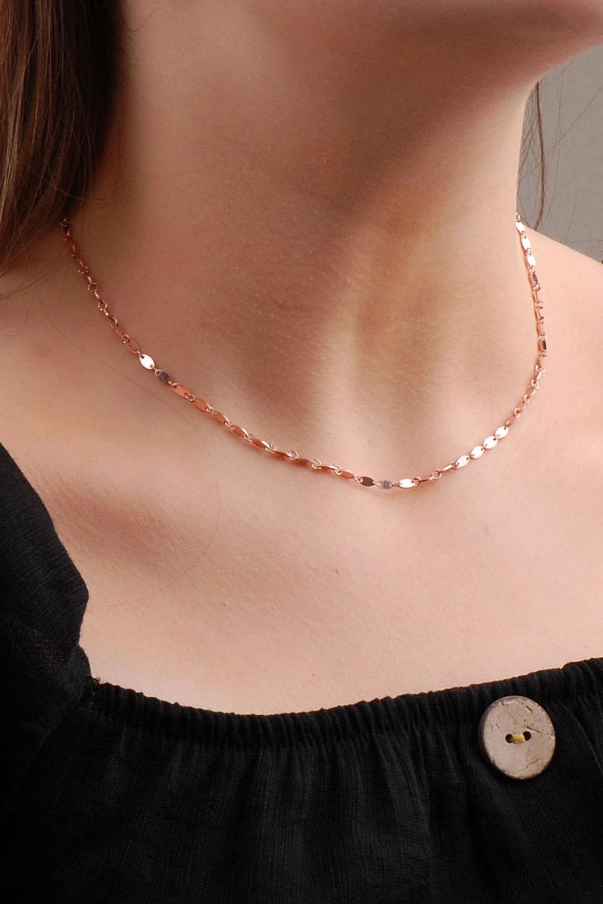 Buy Rose Silver Sequin Necklace 6583 ...