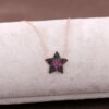 Rose Silver Star Design Necklace 3754