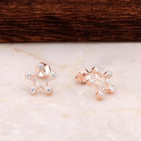 Rose Silver Star Earrings 4744