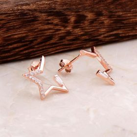 Rose Silver Star Earrings 4858