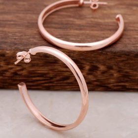 Rose Silver Medium Ring Earrings 3685