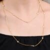Row Stone Gold Gilded 110 Cm Silver Necklace 6630