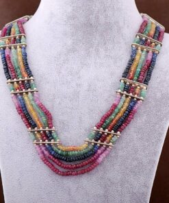 Ruby Emerald Ruby Stone String Halskette 3416
