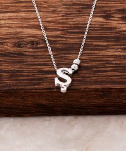 S Letter Design Silver Necklace 3837