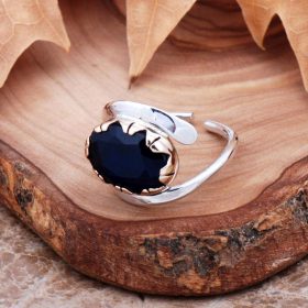 Sapphire handgemaakte ontwerp zilveren ring 2986
