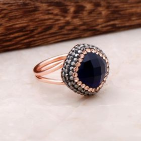 Sapphire Zirkon Rose Silver Design Ring 2689