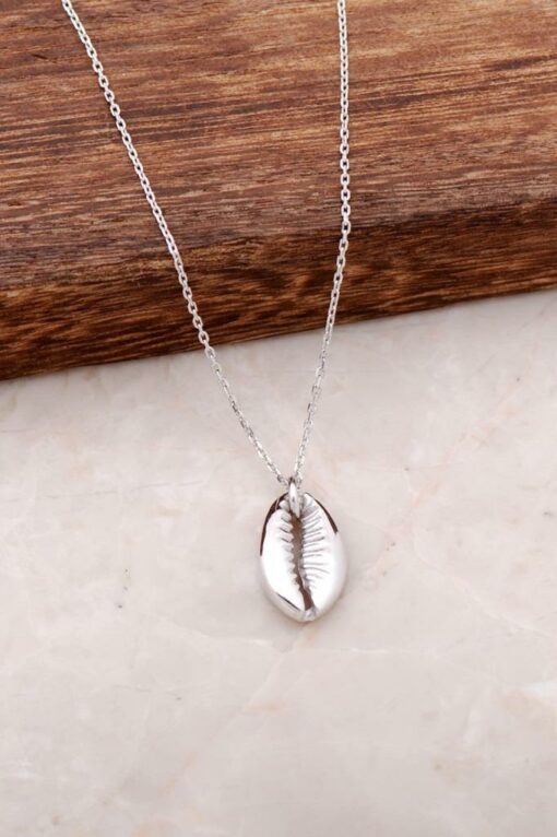 Sea Shell Rhodium Silver Necklace 3983