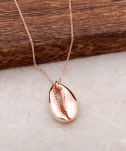 Sea Shell Rose Silver Necklace 3976