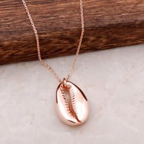 Sea Shell Rose Silver Necklace 3976