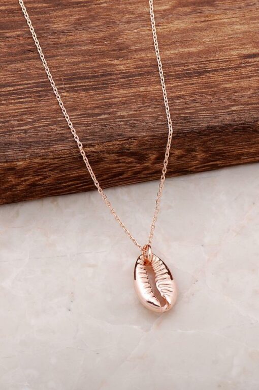 Sea Shell Rose Silver Necklace 3982