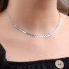 Sequin Choker Silver Necklace 6574