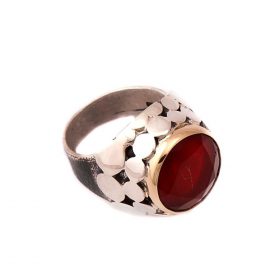 Sequin Root Ruby Stone Silver Ring 1184