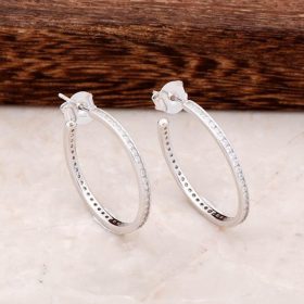 Silver Full Sterling Stone Oversized Ring Earrings 4502