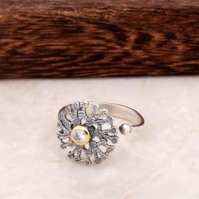 Серебряное кольцо с дизайном снежинки 2866