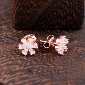 Snowflake Rose Silver Earrings 2363