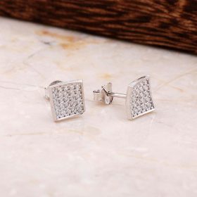 Square Silver Earrings 4807
