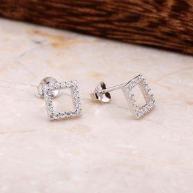 Square Silver Earrings 4811