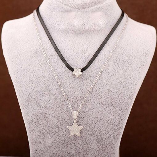 Star Design Silver Choker Necklace 3440