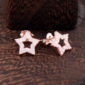 Star Rose Silver Earrings 2351