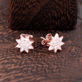 Star Rose Silver Earrings 2379