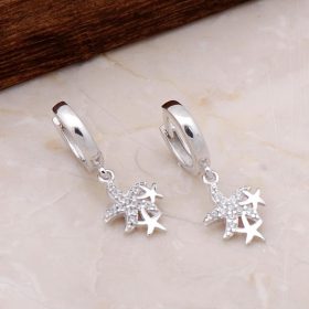 Starfish Dangle Silver Ring Earrings 4928