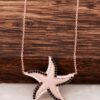 Starfish Design Rose Silver Necklace 2723