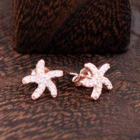 Starfish Rose Silver Earrings 2361