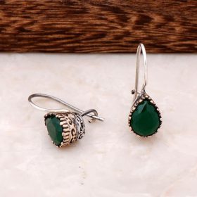 Stem Emerald Handmade Silver Earrings 4243