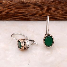 Stem Emerald Handmade Silver Earrings 4249