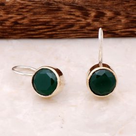 Stem Emerald käsitsi valmistatud hõbedast kõrvarõngad 4250