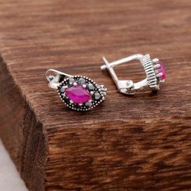 Root Ruby Sterling Silver Earring 3848