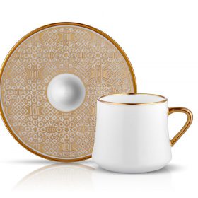 सूफी चाय/कॉफी 6 कप गोल्ड का सेट (12 पीस)