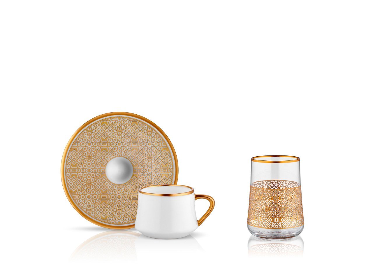 idea regalo tazza da tè in vetro set di 6 bicchieri da tè turchi arabi con supporti dorati e piattini – Set vintage fatto a mano LaModaHome 