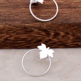 Sycamore Leaf Design Silver Ring Earring 4574