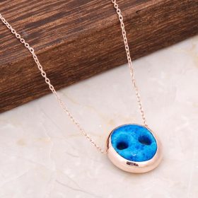 Sýrsky strieborný náhrdelník z korálok Evil Eye 6653