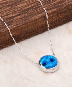 Syriac Evil Eye Bead Silver Necklace 6654