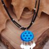 Syriac Evil Eye Bead Silver Necklace 6746