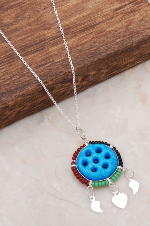 „Syriac Evil Eye Bead“ sidabrinis karoliai 6864