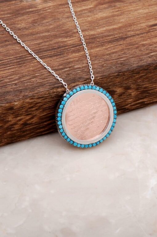 Tamtur Turquoise Stone Verse Plate Necklace 1208