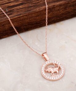 Taurus Rose Silver Necklace 6682