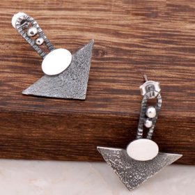Triangle Design Handmade Silver Earring 4052