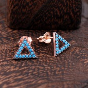 Triangle Rose Silver Earrings 2332