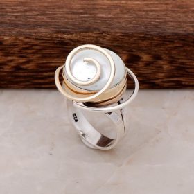 Turcijas pērļu dizaina sudraba gredzens 2839