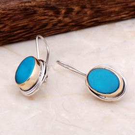 Turquoise Handmade Design Silver Earrings 4886
