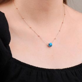 Turquoise Row Bulk Rose Silver Necklace 6647